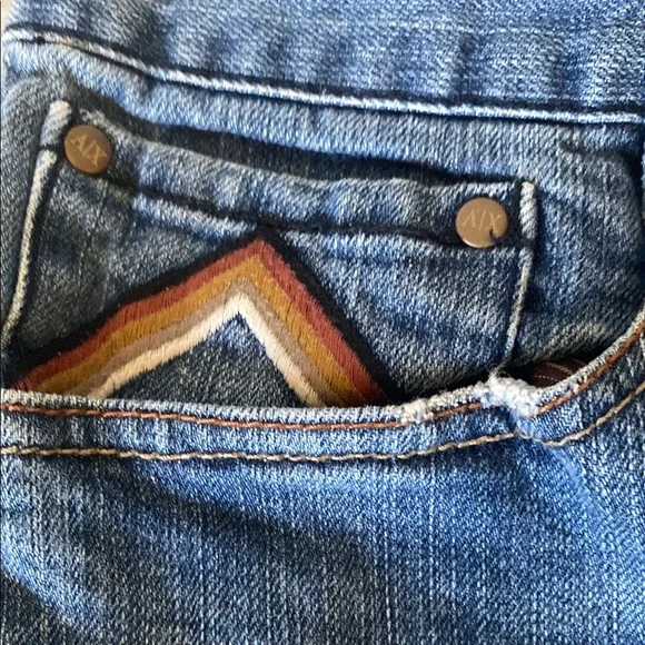 A/X Armani Exchange Blue Jeans with Embroidery - Picture 5 of 6